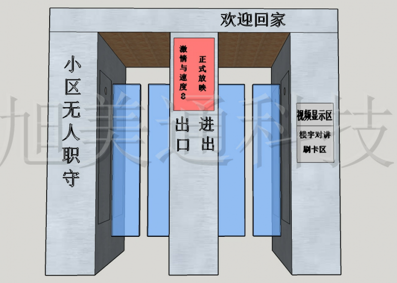 小区无人职守平移门